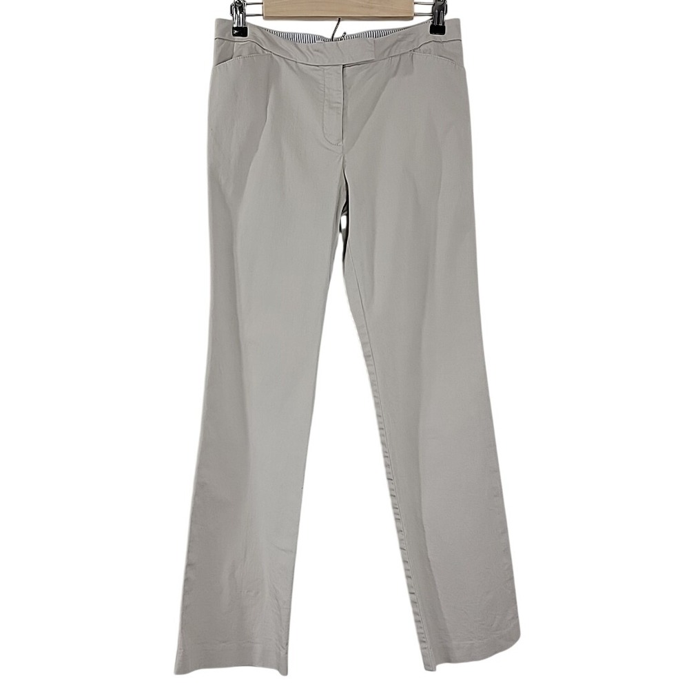Tommy‎ Hilfiger Women's Stretch Khaki Pants Size 8 Straight Leg Beige Logo Back